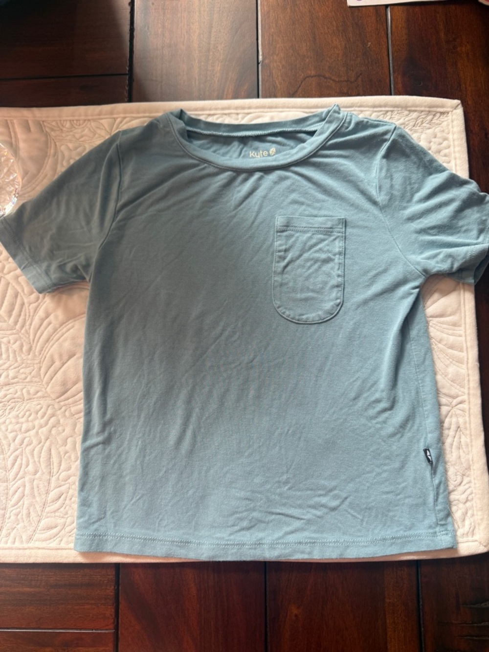 Kyte Baby 5T Bamboo Pocket Tee Shirt Slate Blue